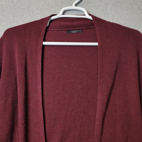 T Tahari Cashmere Blend Burgundy LS Pocket Cardigan Women's Plus 1X? No Tag - Picture 3 of 12